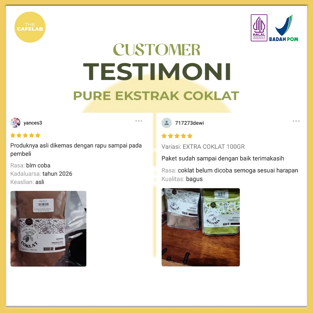 Testimoni Pure Ekstrak Coklat The CafeLab