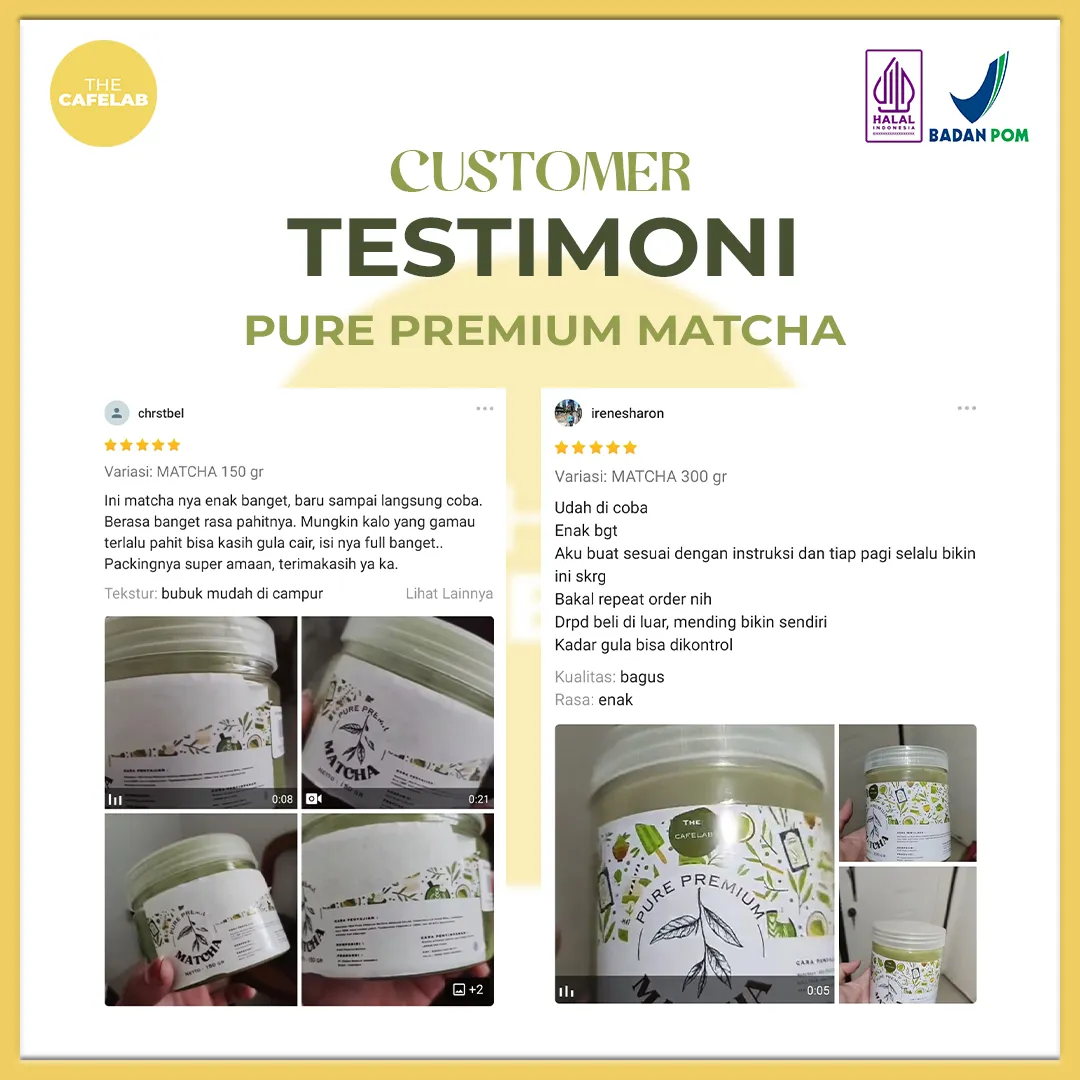 Testimoni Pure Premium Matcha The CafeLab